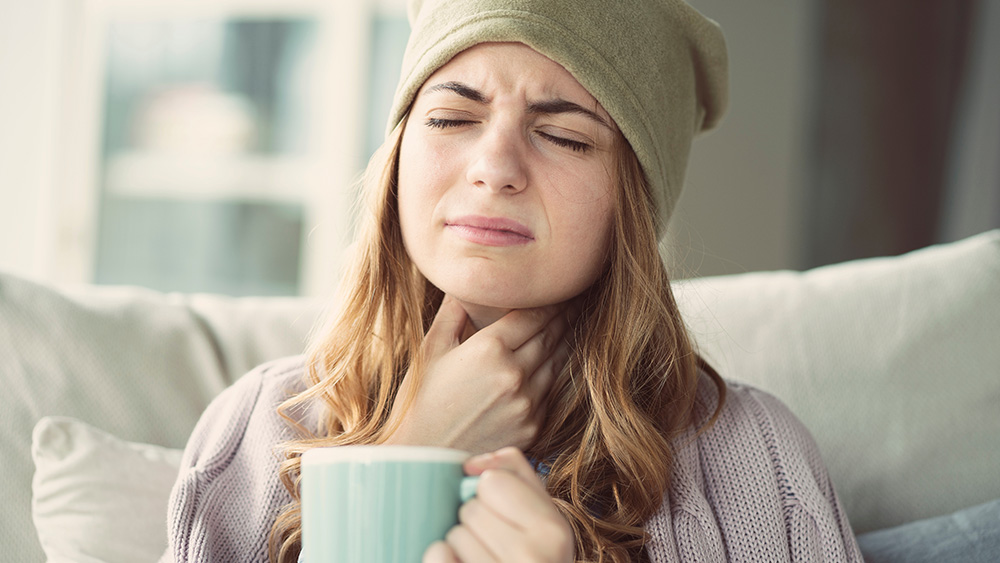 Teenager with sore throat and fatigue from mono.